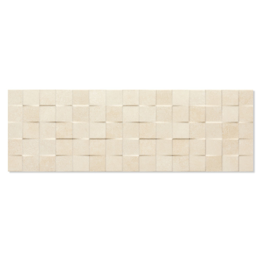 Vægflise Yaiza Kubisk Beige Mat-Relief 25x75 cm